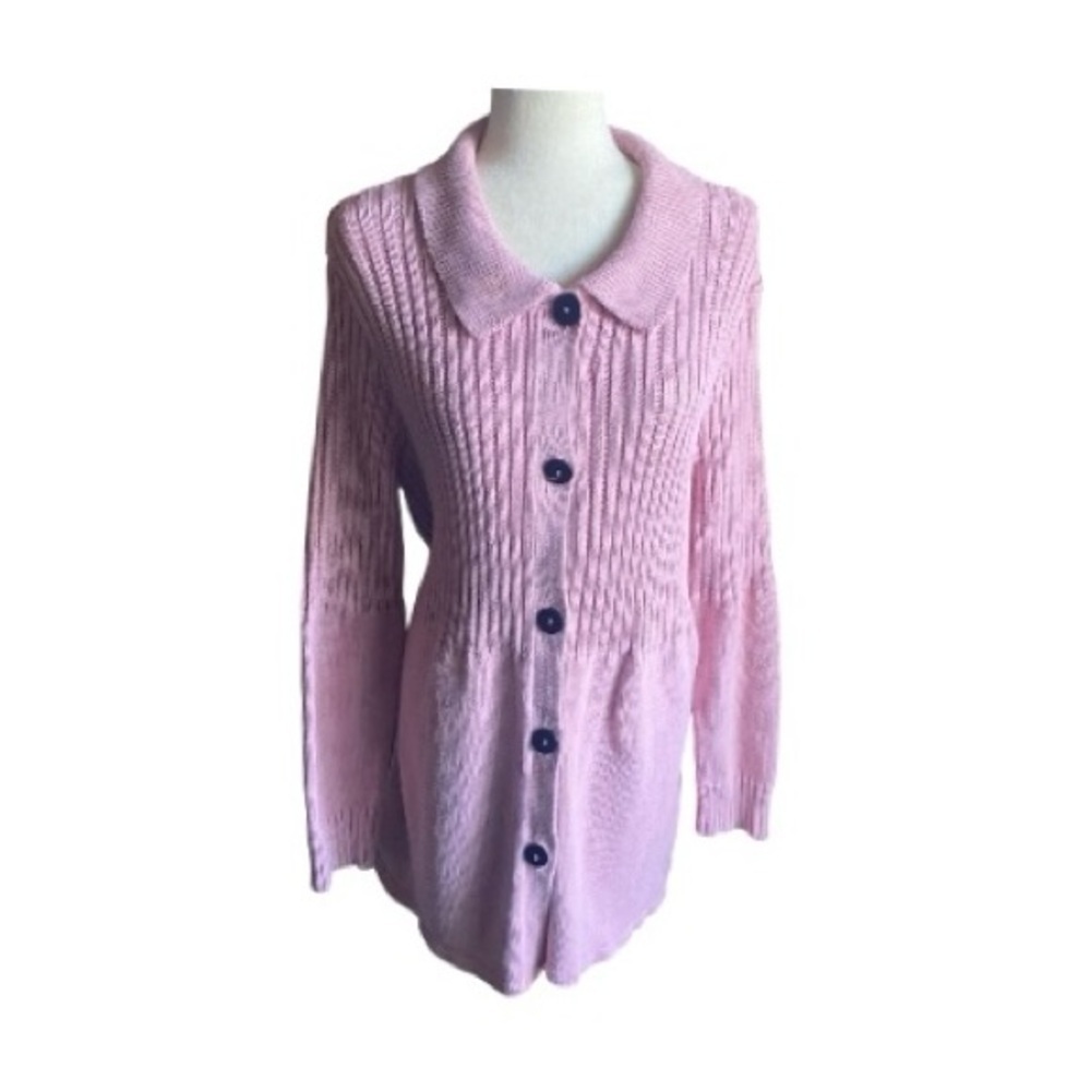 MONTEREY BAY-PINK SWEATER COAT-SIZE XL